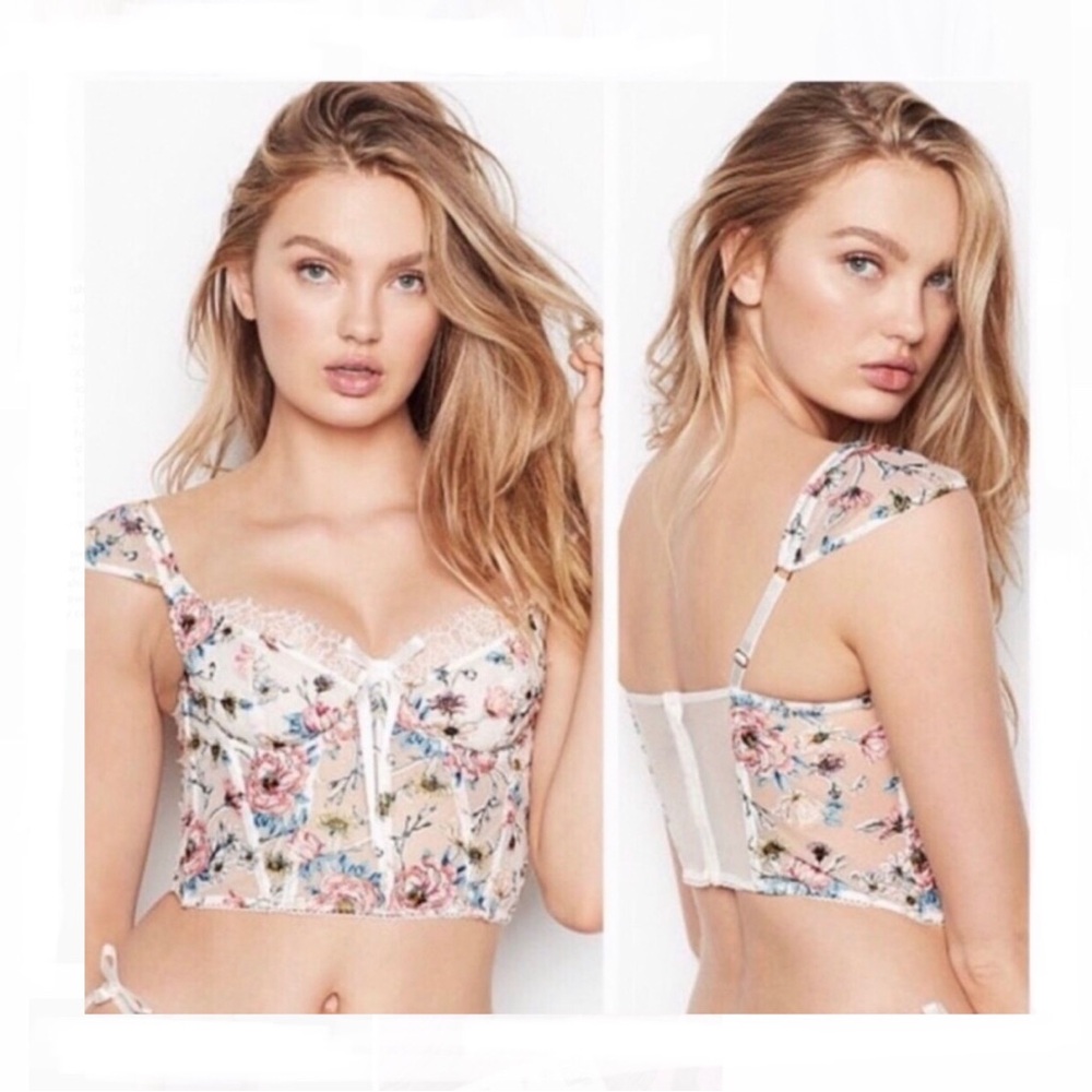 VS - Dream Angels Floral Lace-Trim Bustier